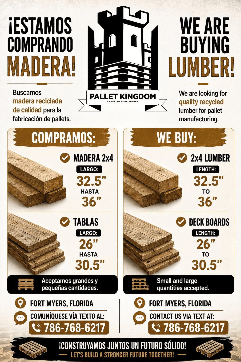 We buy lumber